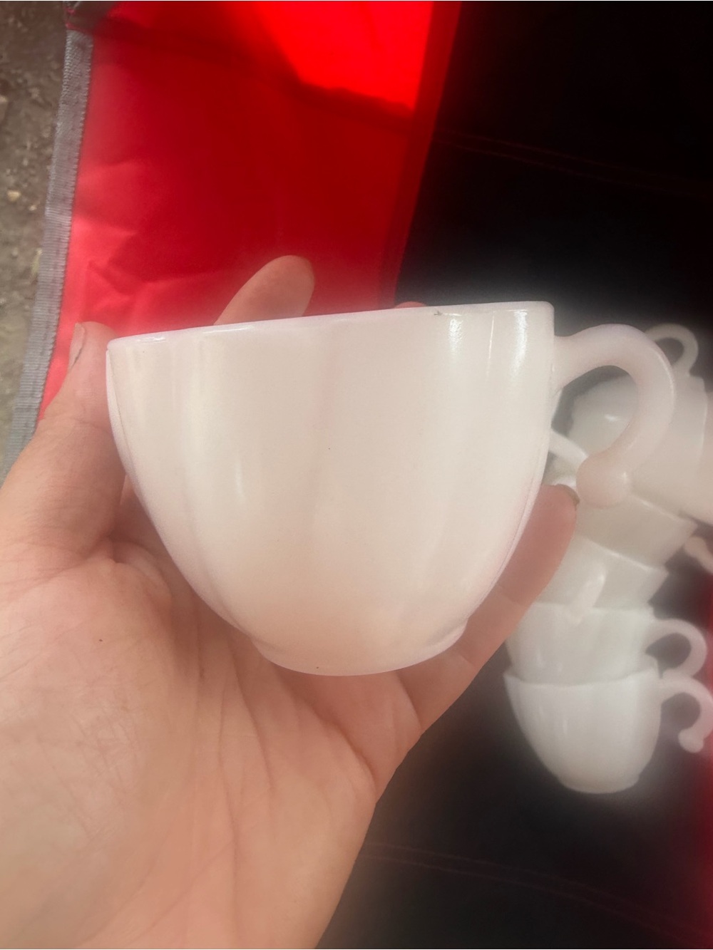 Classic Cream Porcelain Teacup - Set Piece